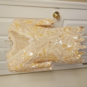 MAGNIFICENT SPLENDOR❣️Women's vintage silk sequined and beaded top